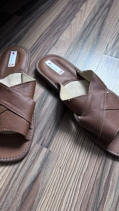 Тапочки чоловічі шкіряні домашні, для дому тапки мужские, кожаные