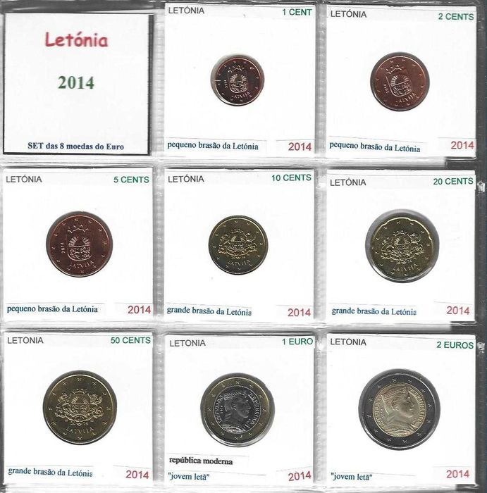 Letónia  - - - - - Sets Anuais de Moedas de Euros - 2014