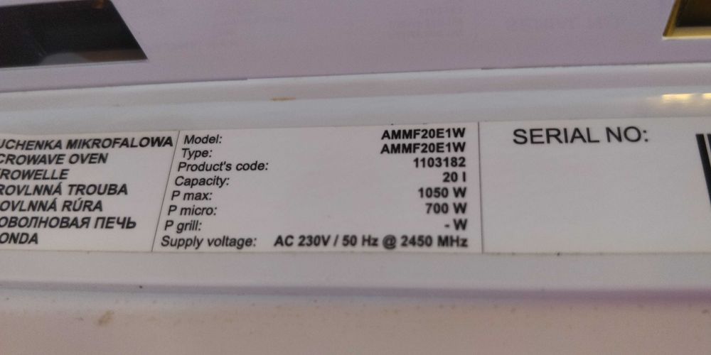 Mikrofalówka AMICA AMMF20E1W