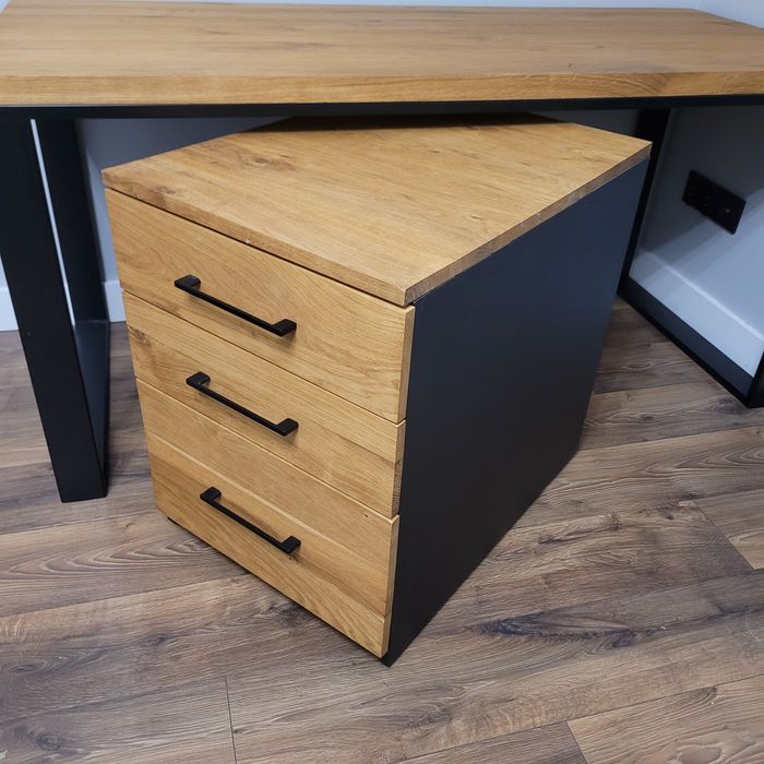 Loft biurko industrialne, kontenerek