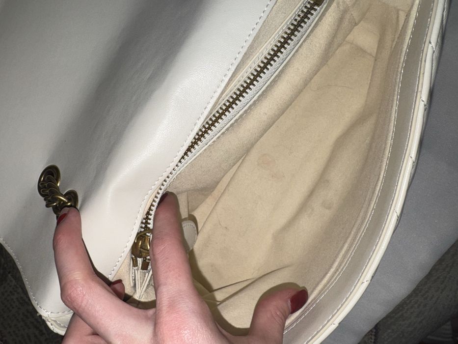 Біла шкіряна сумка Pinko