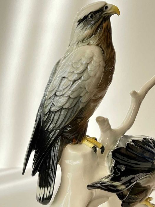 Велика антикварна статуетка птахи Золоті Орли Karl Ens 1900-ті роки