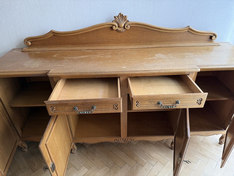 Komoda w stylu ludwikowskim drewniana dębowa vintage