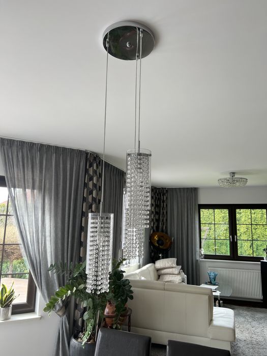 Żyrandol lampa wisząca trzy małe lampki krtształki
