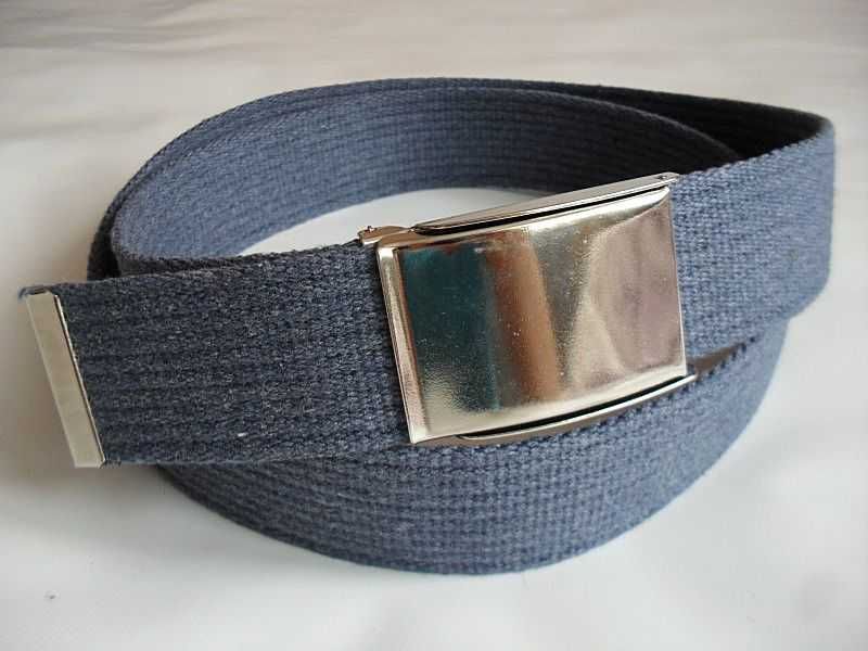 PASEK PARCIANY, męski, unisex, niebieski, szerokość 4cm, - NOwy