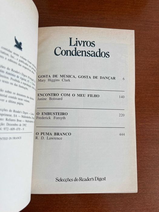 10 Livros Condensados - Reader's Digest - romances e policiais