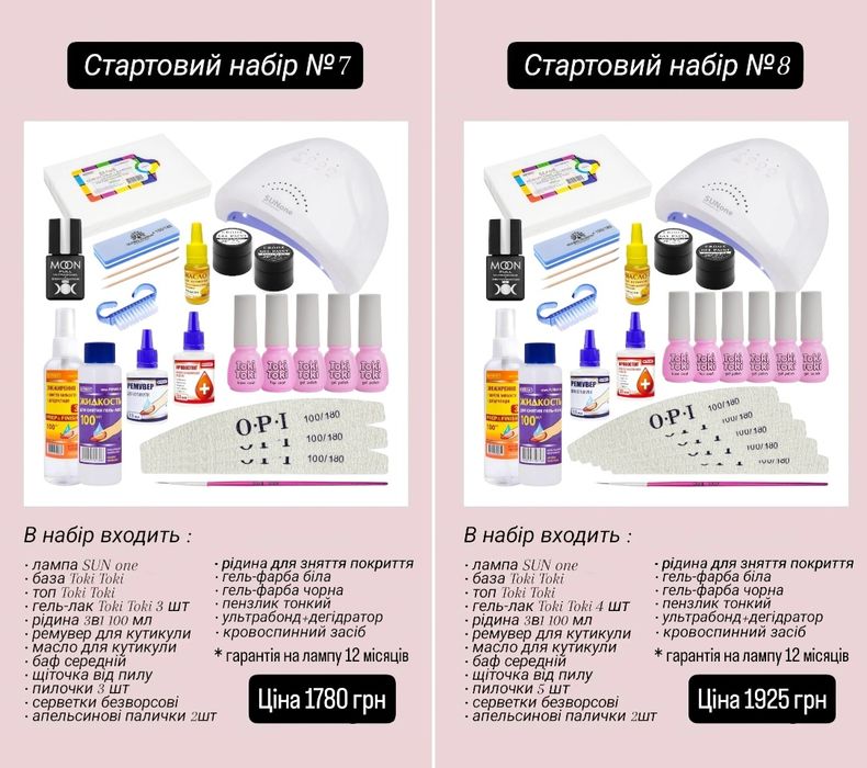 Стартовий набір для манікюру, гель-лак, стартовый набор для маникюра
