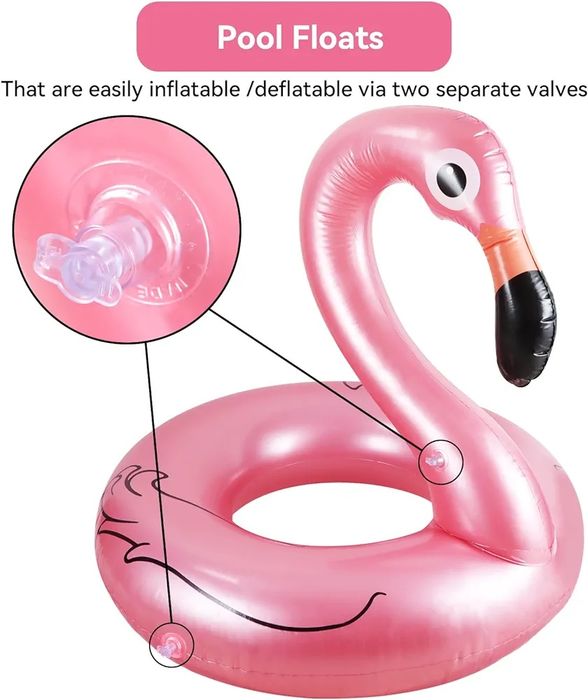 Anel flutuador insuflável flamingo gigante  120 x 112 cm  ENVIO GRÁTIS