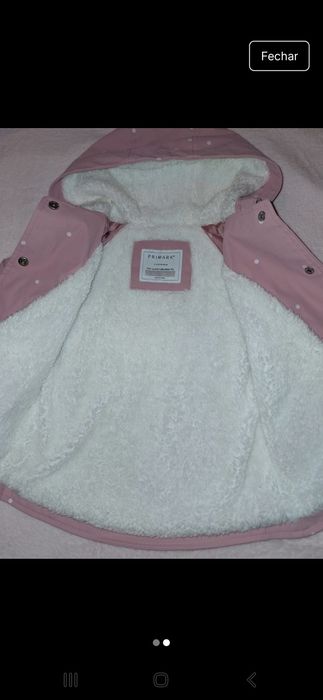 Casaco quispo rosa primark 9/12m