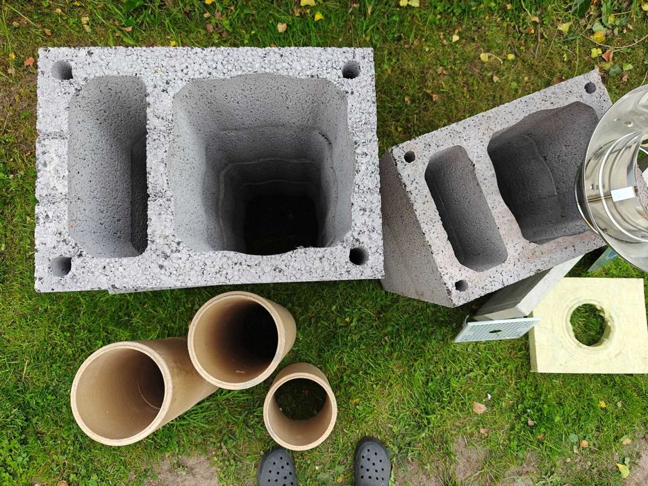 Ceramiczne wkłady kominowe 180 mm, nowe, firmy Leier + wełna, otulina