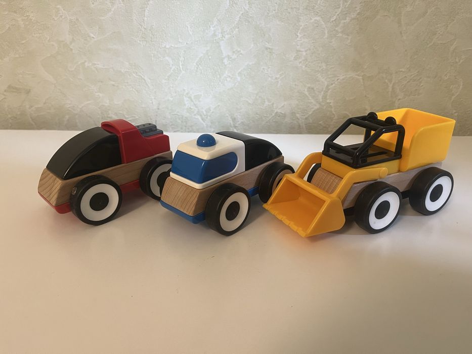 IKEA набір деревʼяних вантажних машинок LILLABO (ИКЕА LILLABO)