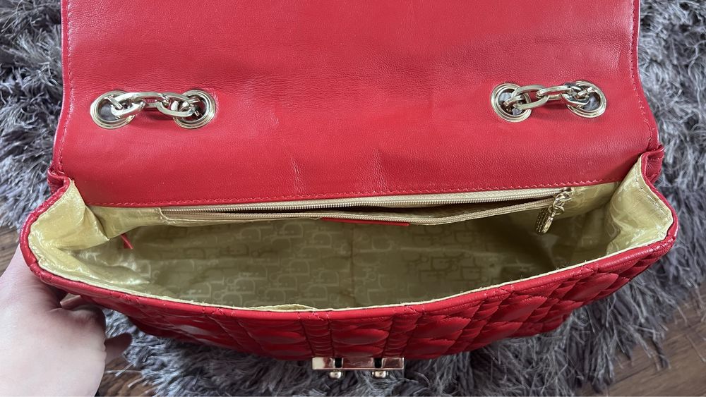 Torebka mała Christian Dior czerwona