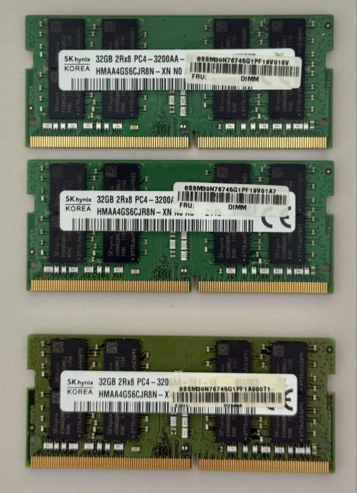 Оперативна памʼять Kingston Hynix ОЗУ RAM SODIMM DDR4 32Gb 3200Mhz
