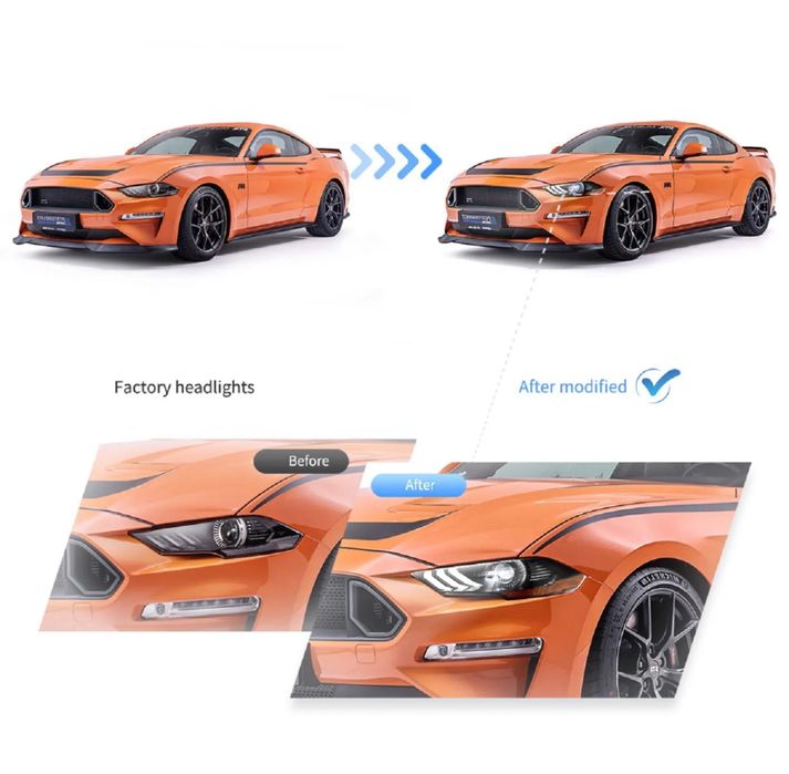 Ford Mustang lampy przód led full 2018-21