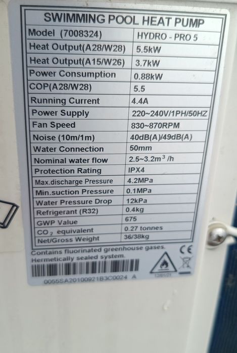 Pompa ciepła do basenu Hydro-Pro 5