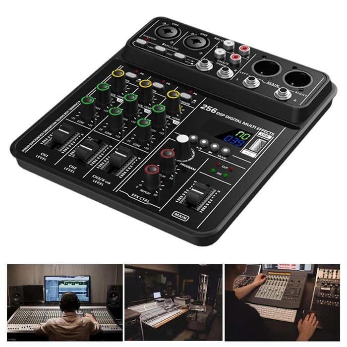 Professional Audio Mixer 4 Channels 256 DSP Effects Audio Mixing Console