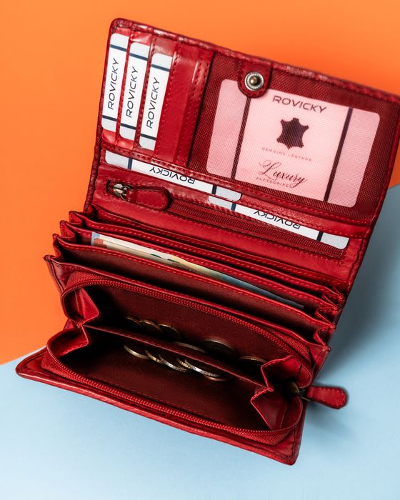 portfel damski skórzany r-n22-zpt-7323 red