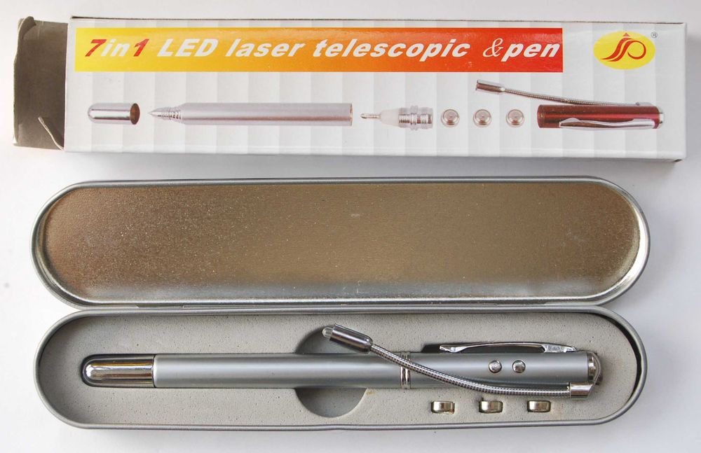 Caneta íman, leiser, chaves estela e fenda, luz infra ver. e escuro