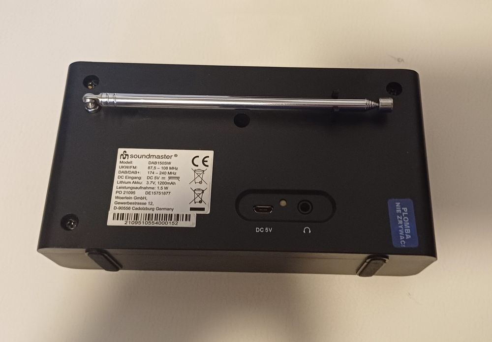 Radio sieciowo-bateryjne DAB+ FM Soundmaster DAB150SW