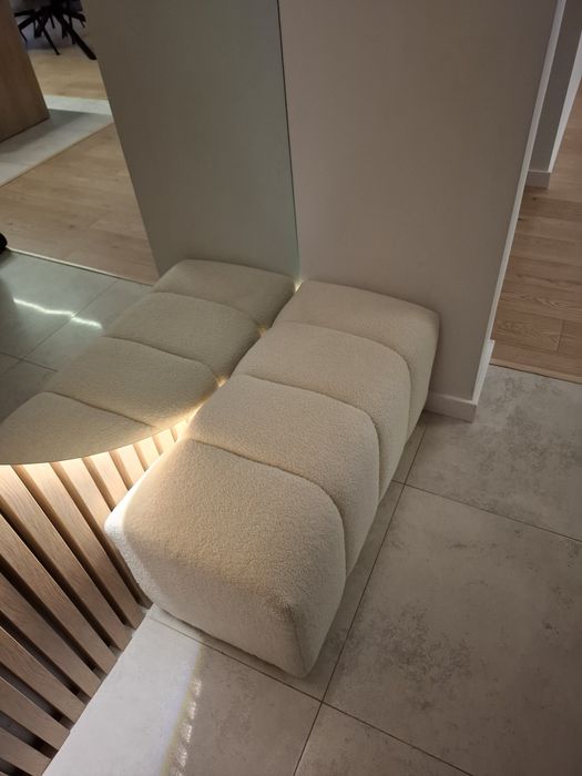 Pufa 90x40 nowa baranek quelle 03 baucle bezowa