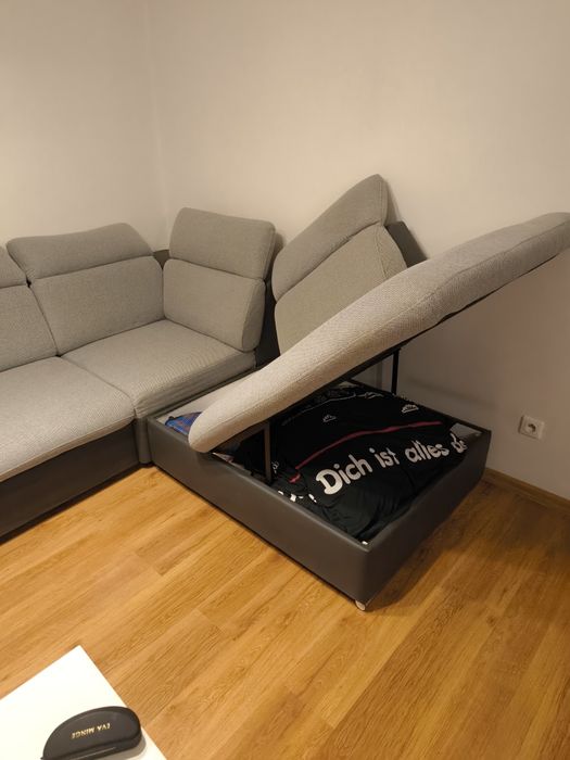 Duży narożnik szary