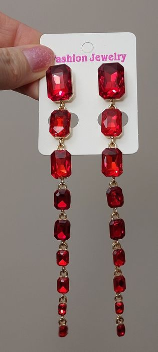 Zjawiskowe czerwone długie kolczyki WYPRZEDAŻ!!
