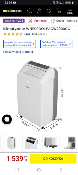 Klimatyzator WHIRLPOOL PACW2900