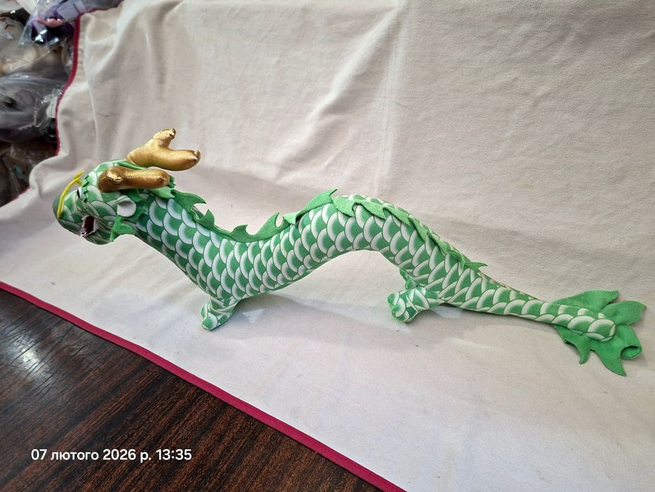 Дракон зеленый мягкая игрушка 45 см дракончик дракоша dragon