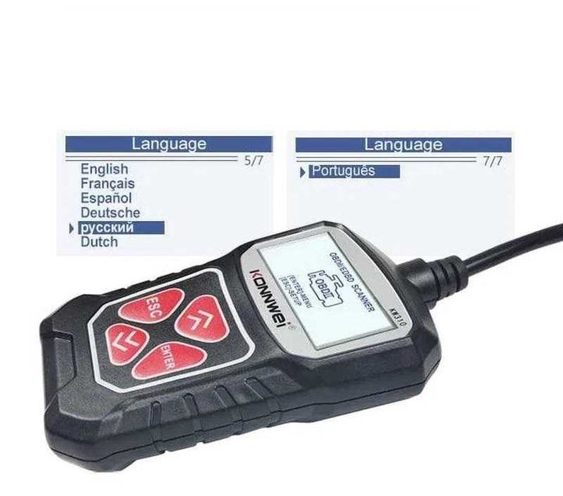Автомобильный диагностический сканер Konnwei KW310 OBD2 (русский язык)