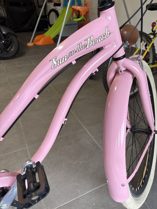 Bicicleta urbana airbici cruiser rosa