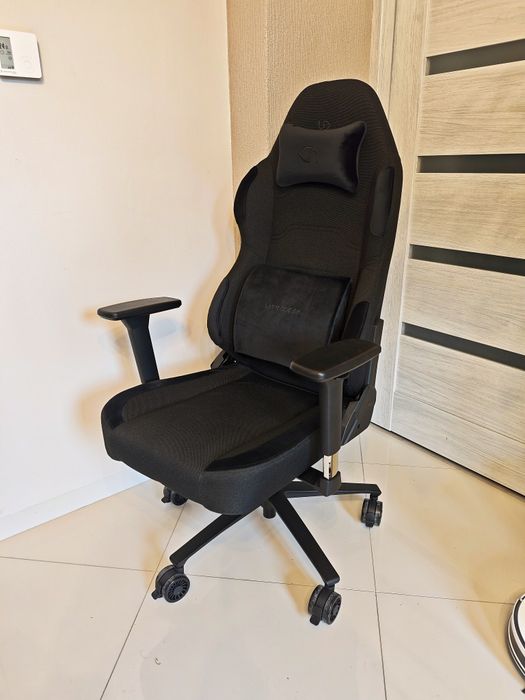 Fotel gamingowy krzesło Ultradesk OVERLORD Tkanina Czarny