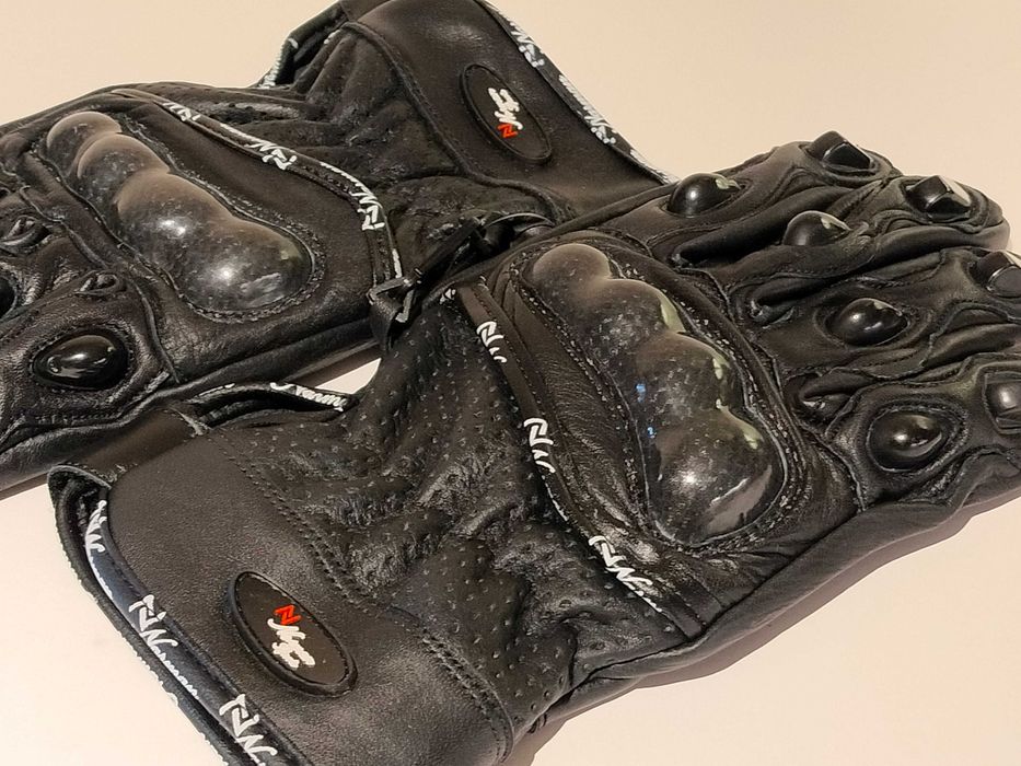 Luvas pele mota motard novas