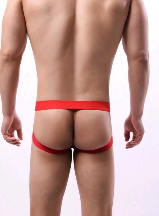Męska bielizna jockstrap z nadrukiem kota L
