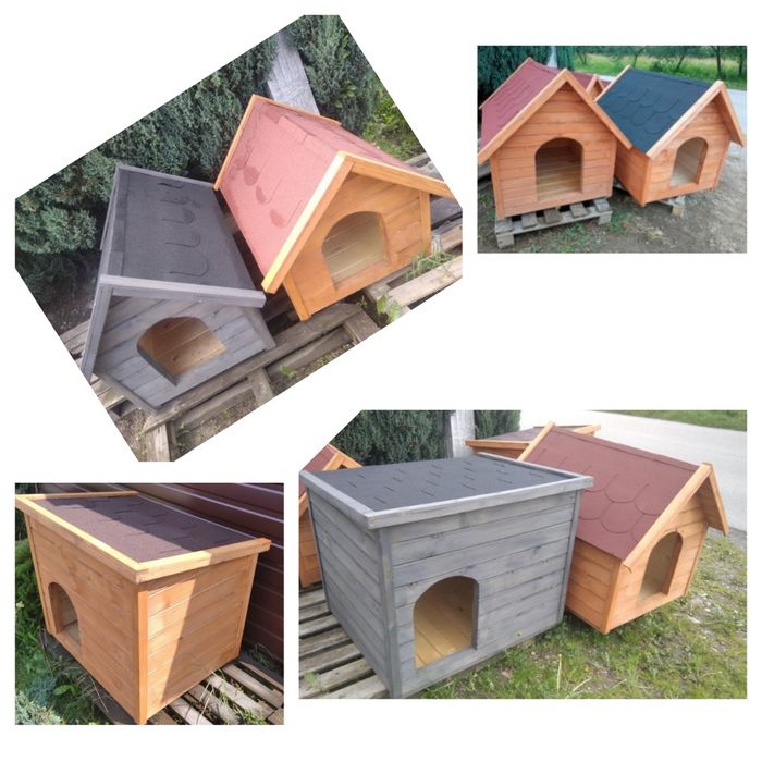 Buda M dla psa z drewna