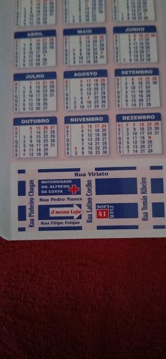 Calendário de bolso Soft Club Informática