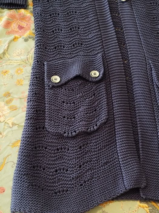 Granatowy sweter kardigan długi Nougat XL 42