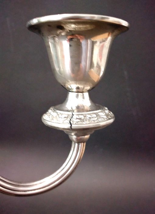 Świecznik plater 3-ramienny angielski sygnowany