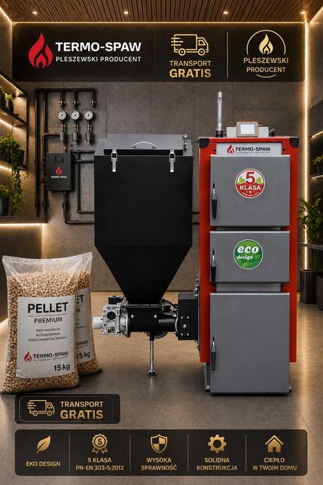 kocioł 2w1 na ekogroszek i pellet hybryda pell-lux 30kw do 300m2 piec sv200 piec technix dostawa za 0zł hybrydowe producent pleszewski kotły