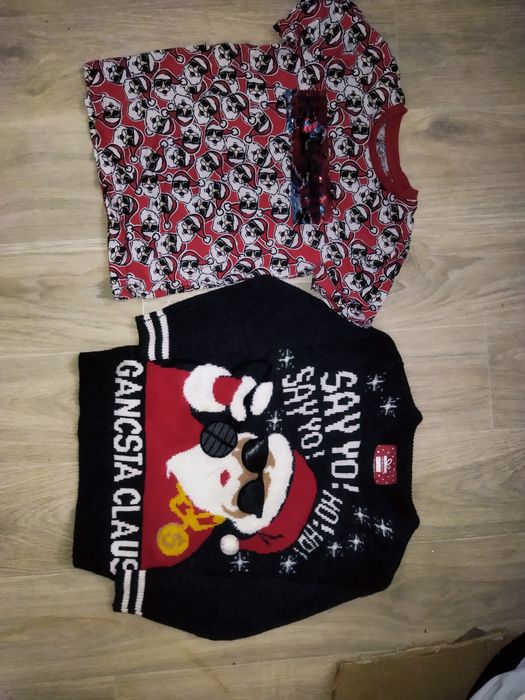 Новогодний свитер футболка на мальчика 7-8 лет