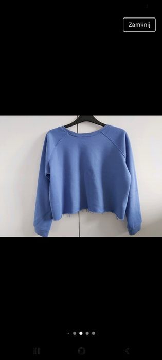 Ciepła bluza crop top błękitna Nashville sinsay oversize