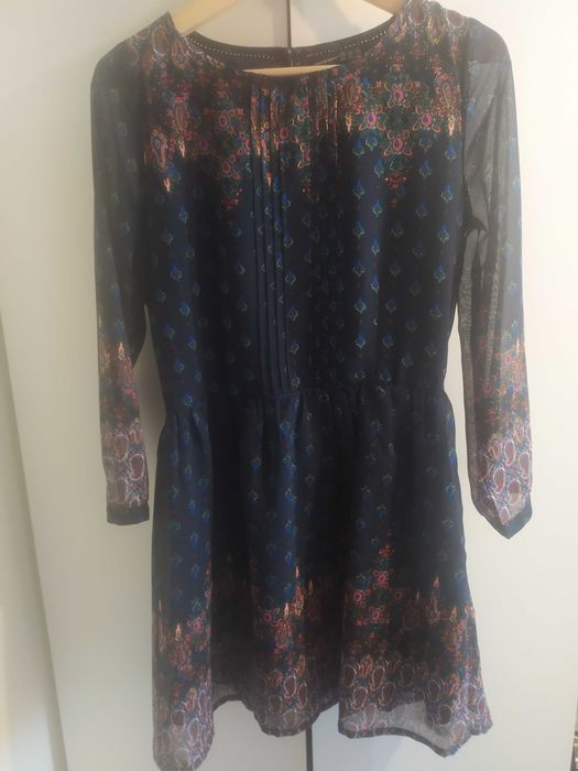 Granatowa sukienka boho Atmosphere, r.M, jak nowa, okazja!
