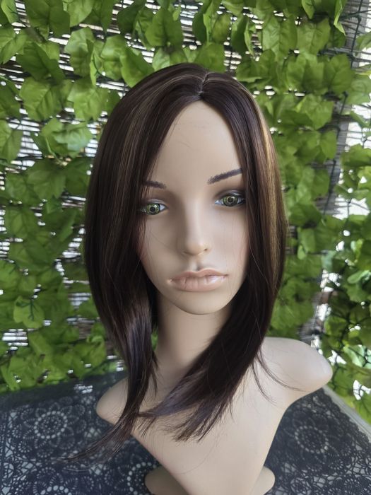Peruka long bob brązowa, baleyage