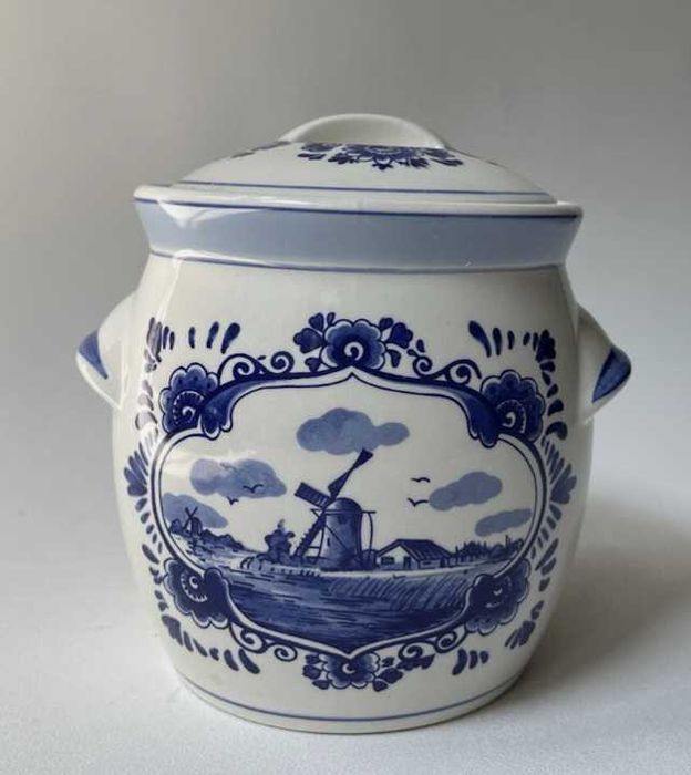 Pote de mostarda holandesa Porcelana Delftware