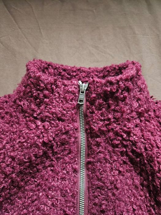 Ciepła bordowa bluza kurtka miś baranek Esmara M 38 teddy dłuższa