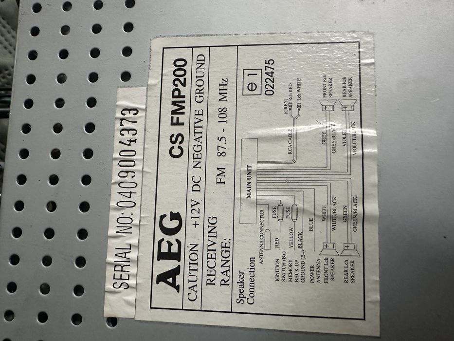 Продам автомагнiтолу  АЕG CS FMP200