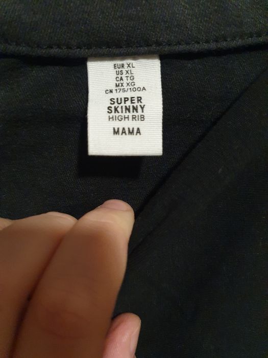 Spodnie ciążowe super skinny high rib H&M Mama, XL