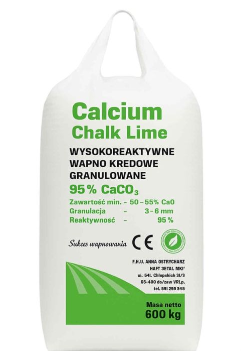 Wapno granulowane kredowe i magnezowe oraz czarna kreda- Producent