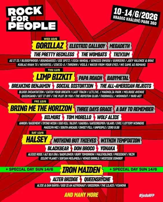 Bilet 10.06.2026 Rock for People  Megadeth Gorillaz
