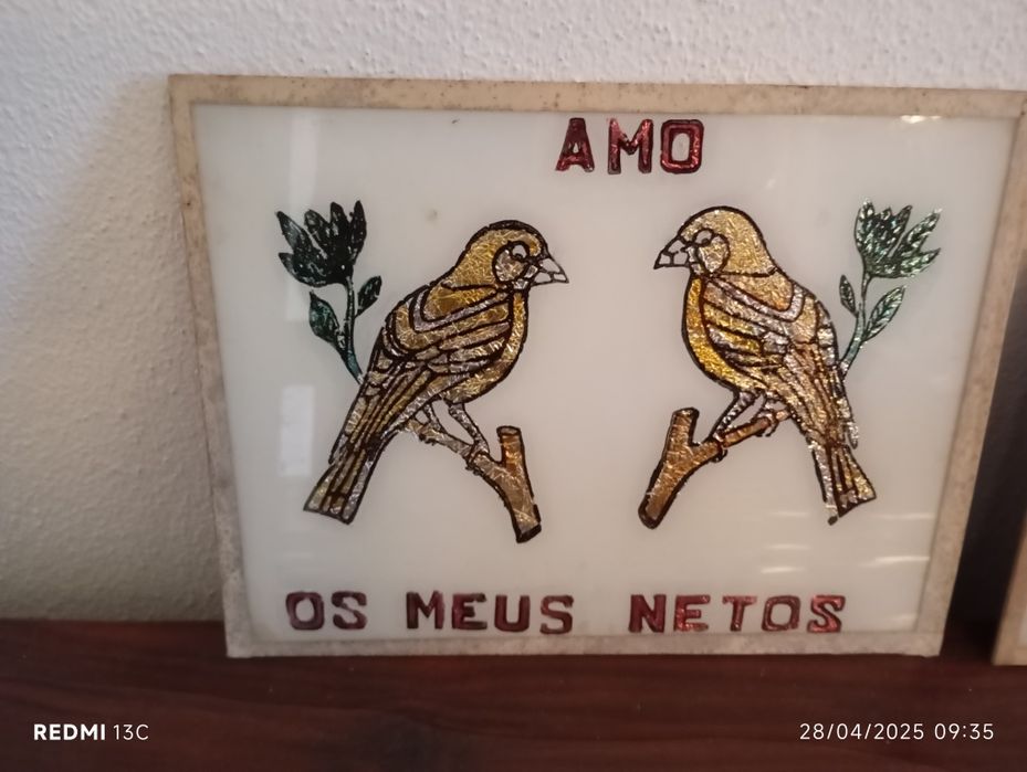 Quadros religiosos pintados á mão
