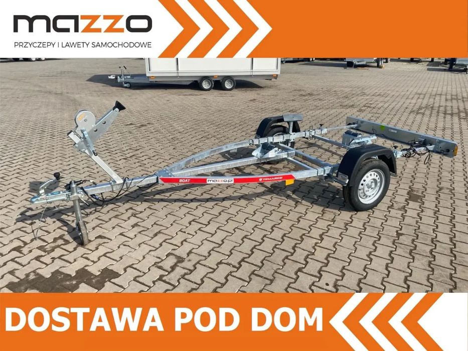 TEMARED Dostawa Przyczepka podłodziowa DMC750kg łódź do 4,3m WODOODPORNE ŁOŻYSKA MOCNA  Dostawa Przyczepka podłodziowa DMC750kg łódź do 4,3m WODOODPORNE ŁOŻYS
